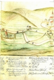 Historická mapa Dlouhá- Březová rok 1720