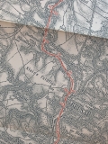 Zakreslení železniční tratě v oblasti Muzova 1892