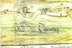 Historická mapa Moravské a České Dlouhé rok 1720
