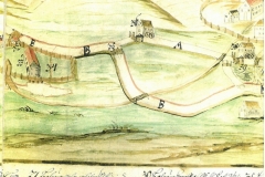 Historická mapa Dlouhá- Březová rok 1720