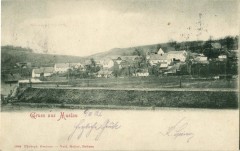 Celkový pohled na obec Muzlov - rok 1907